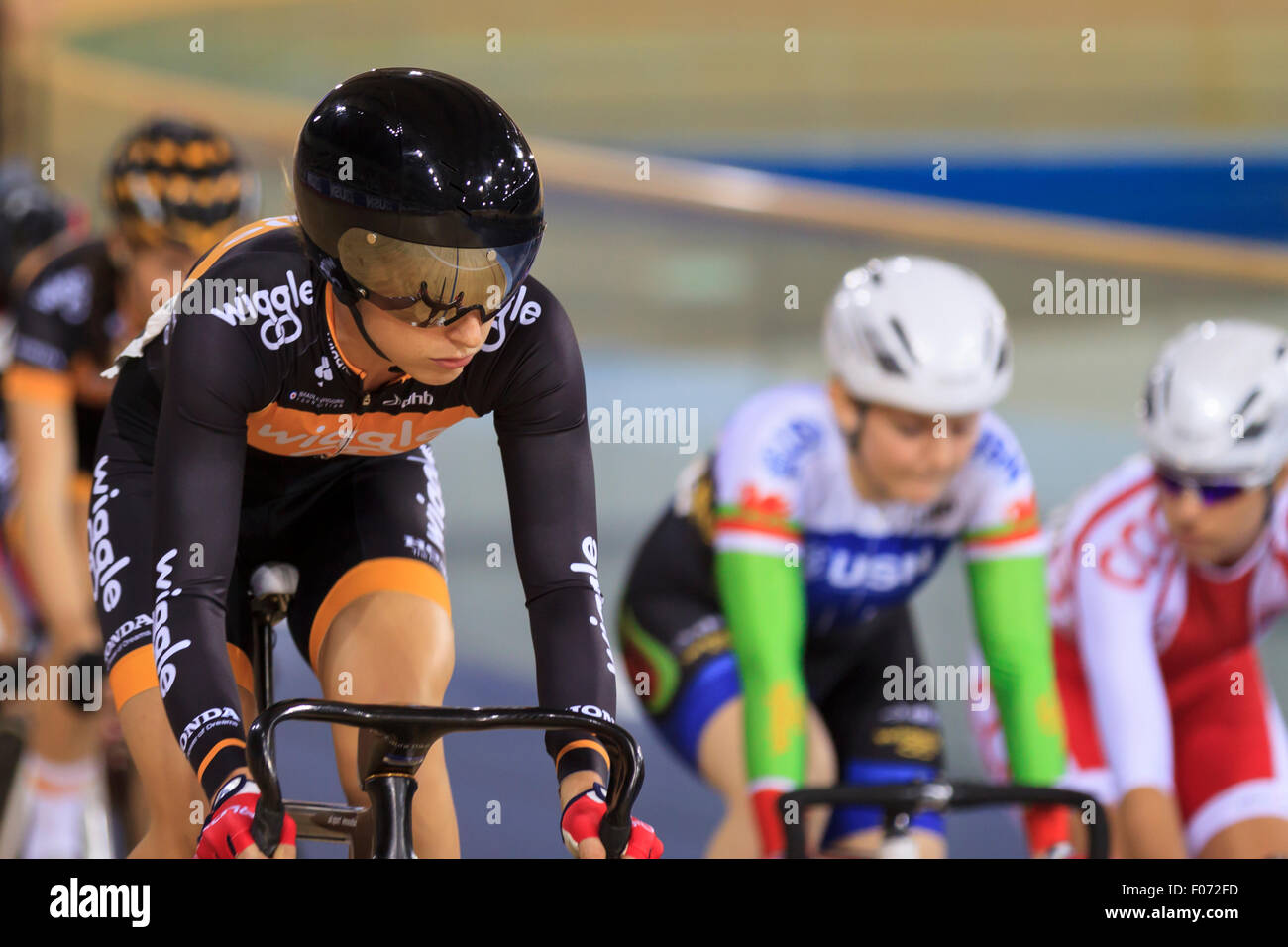 Laura Kenny (Laura Trott) a remporté les six disciplines à l'Omnium de femmes à la Révolution, 2014-2015 Série Londres Banque D'Images