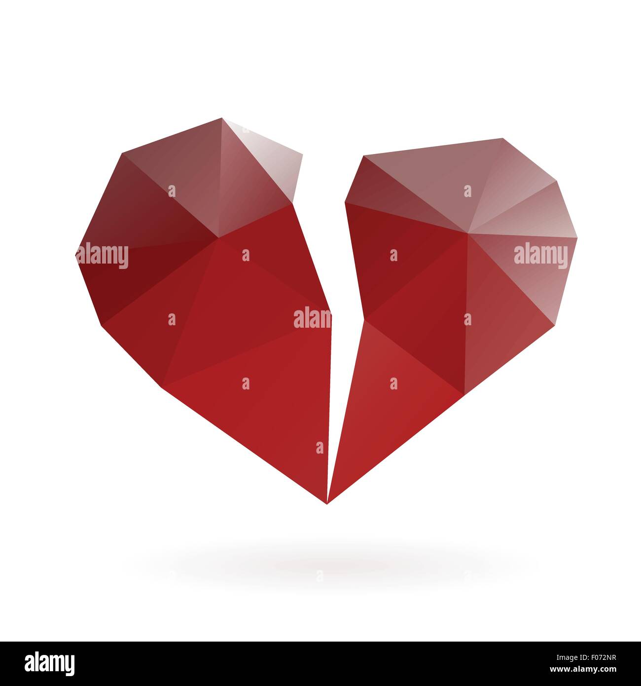 Abstract cœur brisé poly faible gradient vector design illustration. Illustration de Vecteur