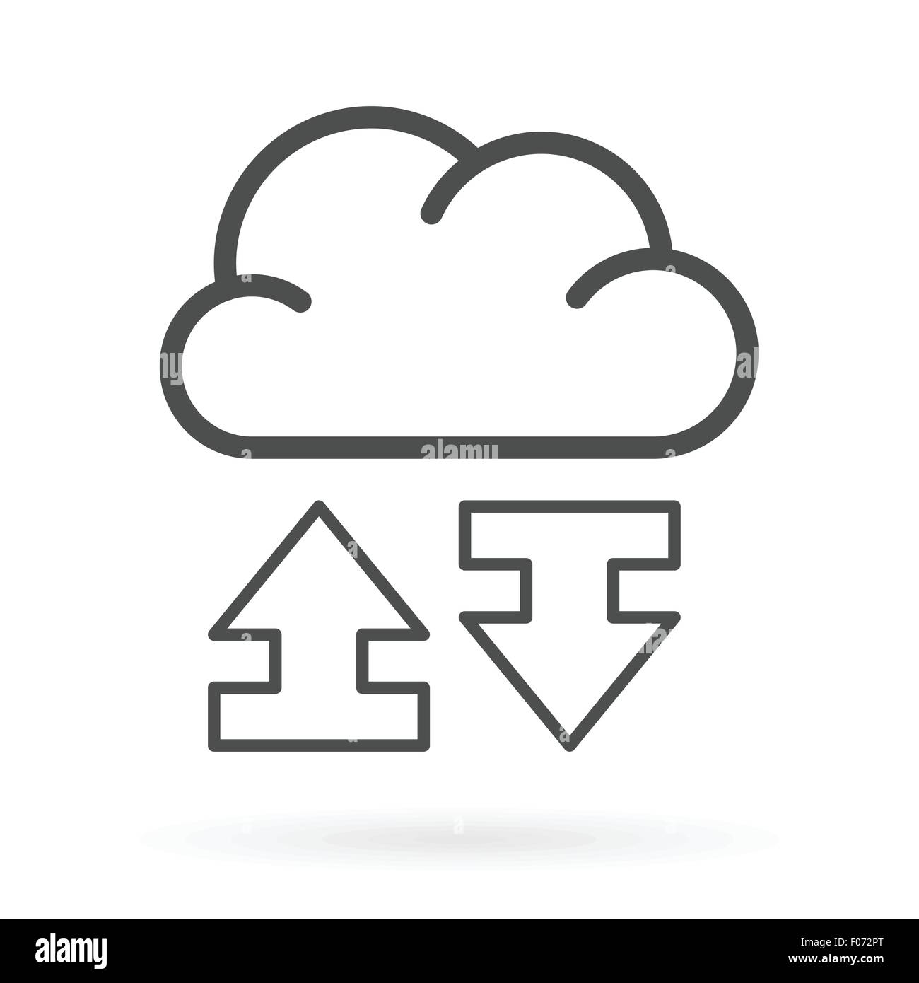 Service d'échange de données le cloud computing d'illustration vectorielle, l'icône. Illustration de Vecteur