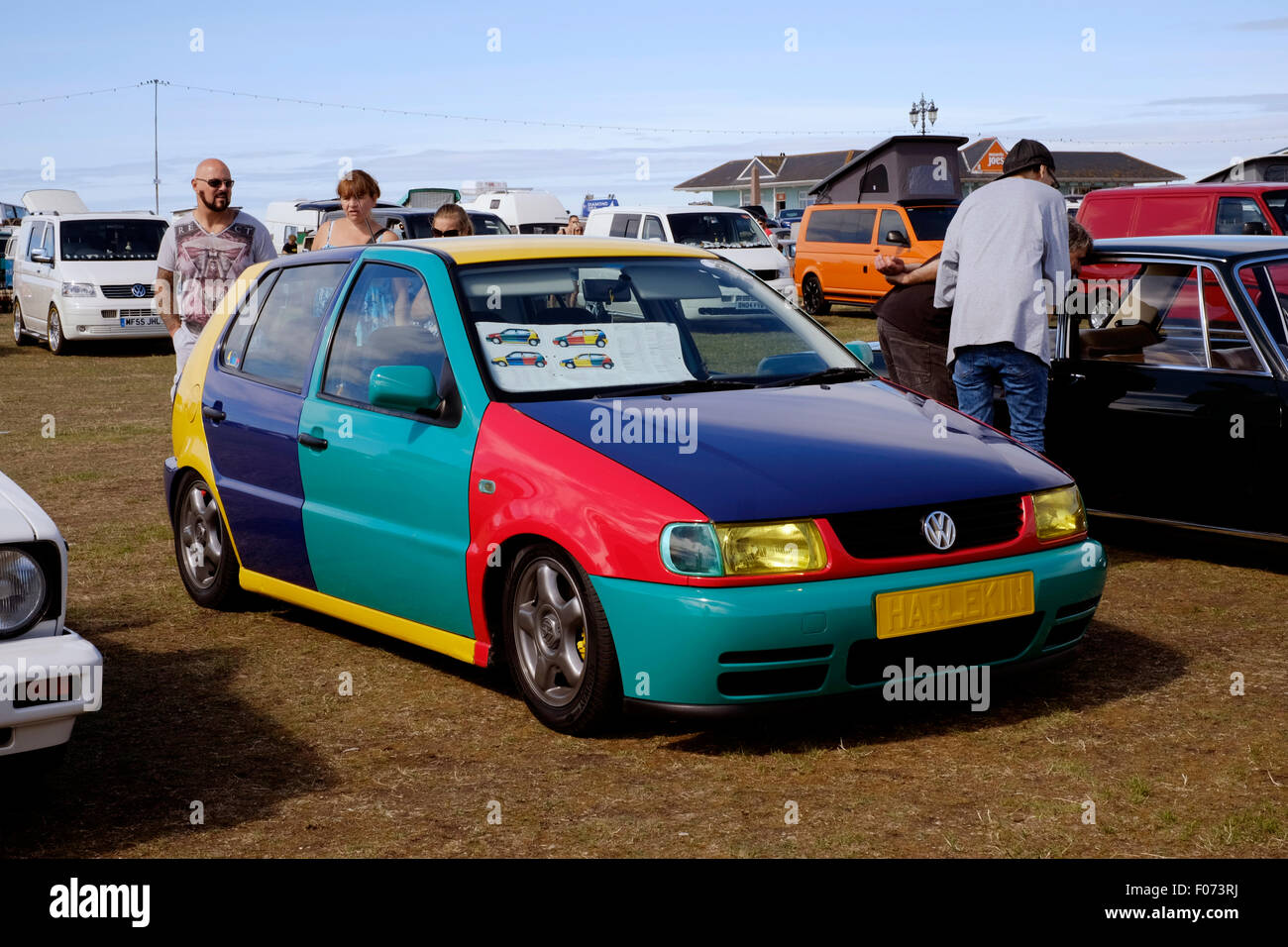 À l'arlequin volkswagen vw car show sur southsea common england uk 2015 Banque D'Images