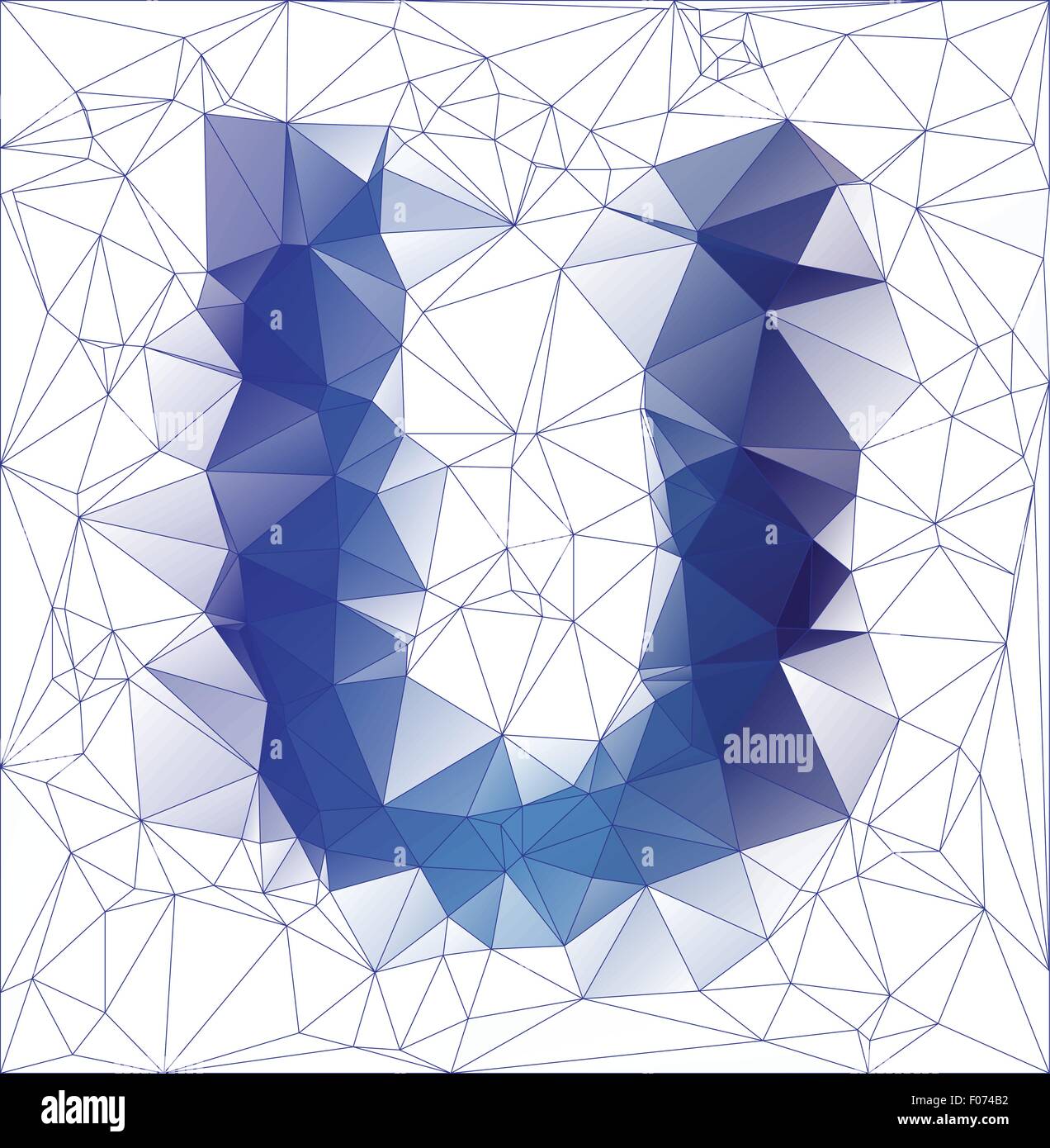 Abstract Frozen lettre U conception faible gradient poly EPS10 vector illustration. Illustration de Vecteur