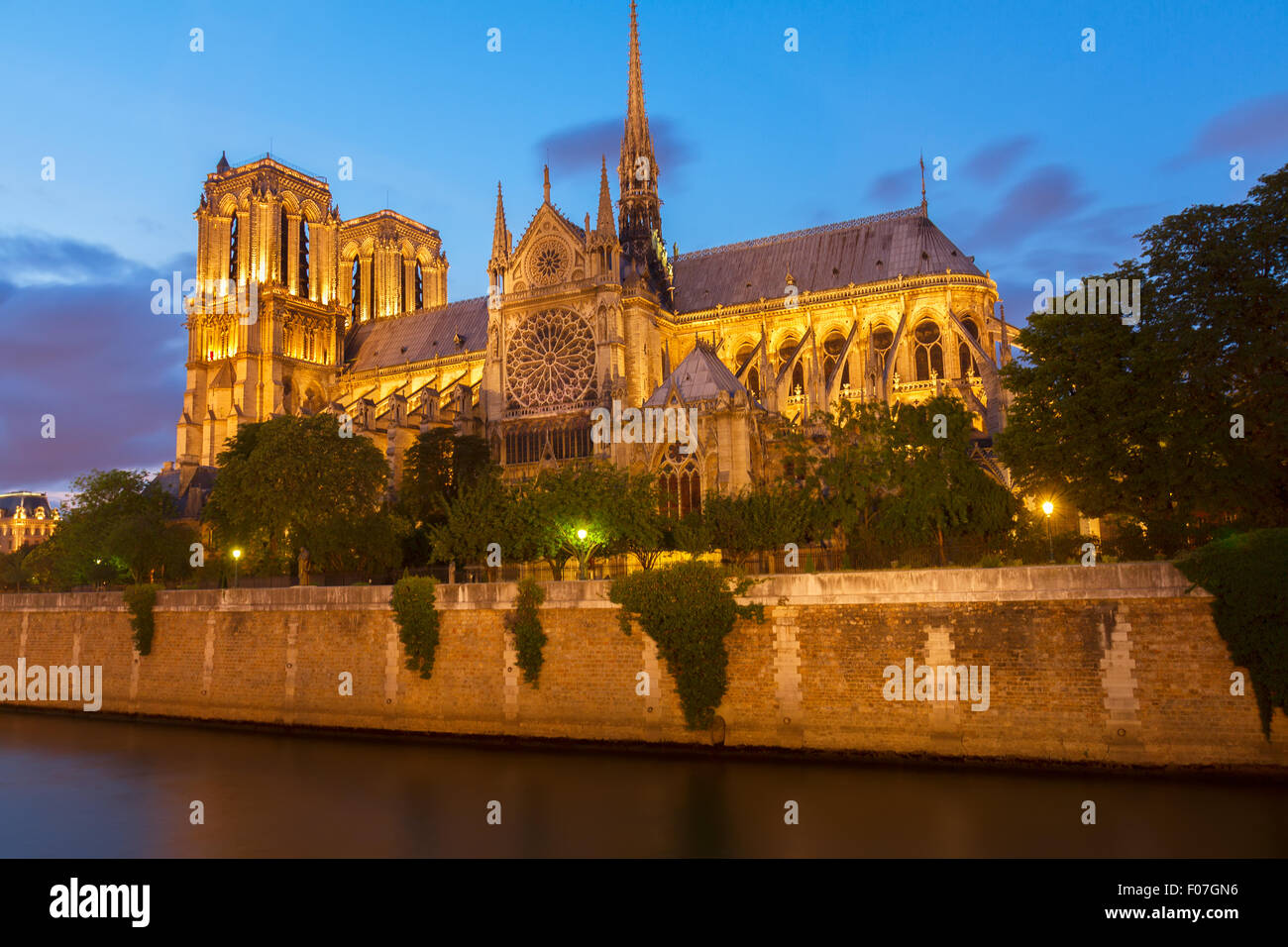 La cathédrale Notre Dame, Paris France Banque D'Images