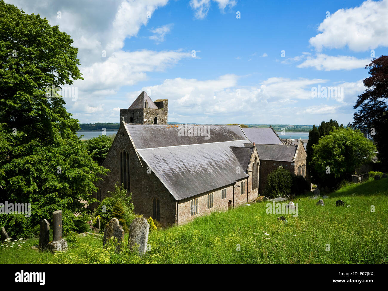 13e siècle Collegiate Church of St Mary, donnant sur la rivière Blackwater, Youghal, comté de Cork, Irlande Banque D'Images