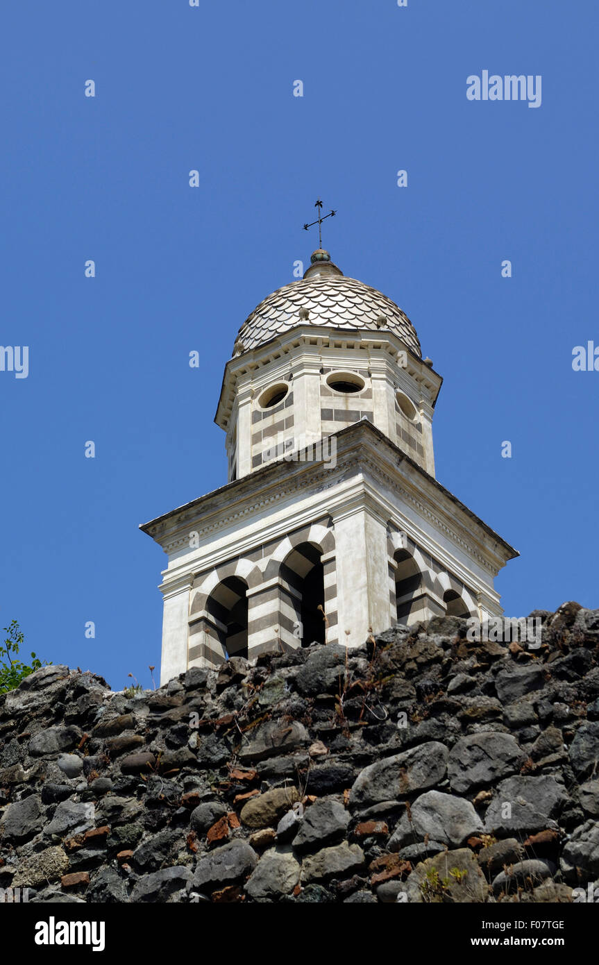 Clocher de l'Église Sant Andrea in Levanto Ligurie Italie Banque D'Images