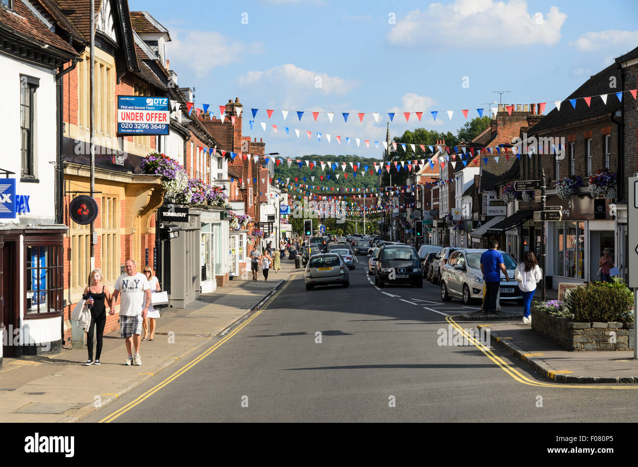 La High Street, West Wycombe, Buckinghamshire, Angleterre, Royaume-Uni. Banque D'Images