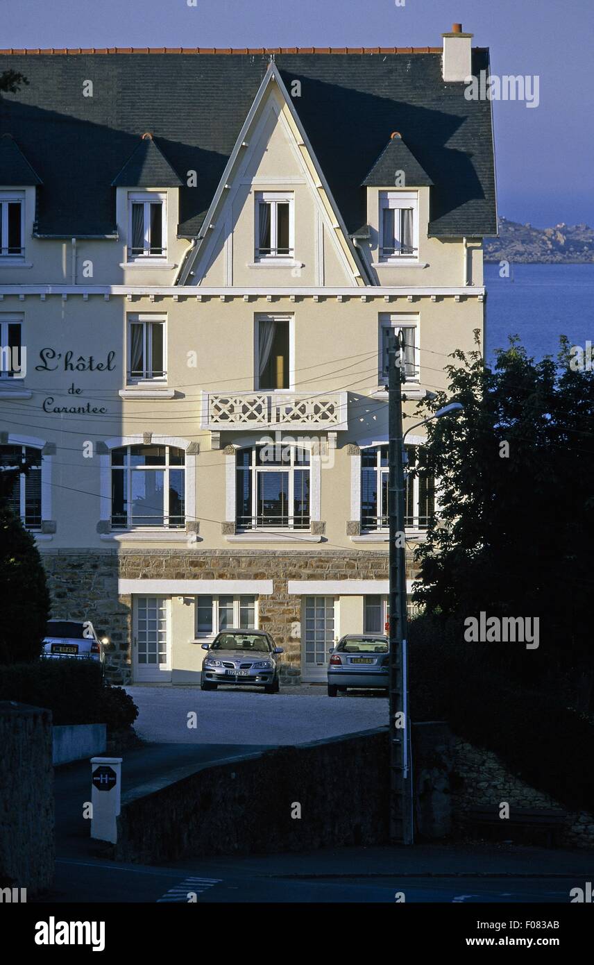 Avis de l'hôtel de Carantec à Morlaix, Bretagne, France Banque D'Images