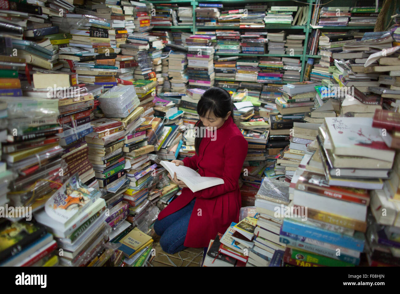 Librairie d'occasion à Hanoi, Vietnam Banque D'Images