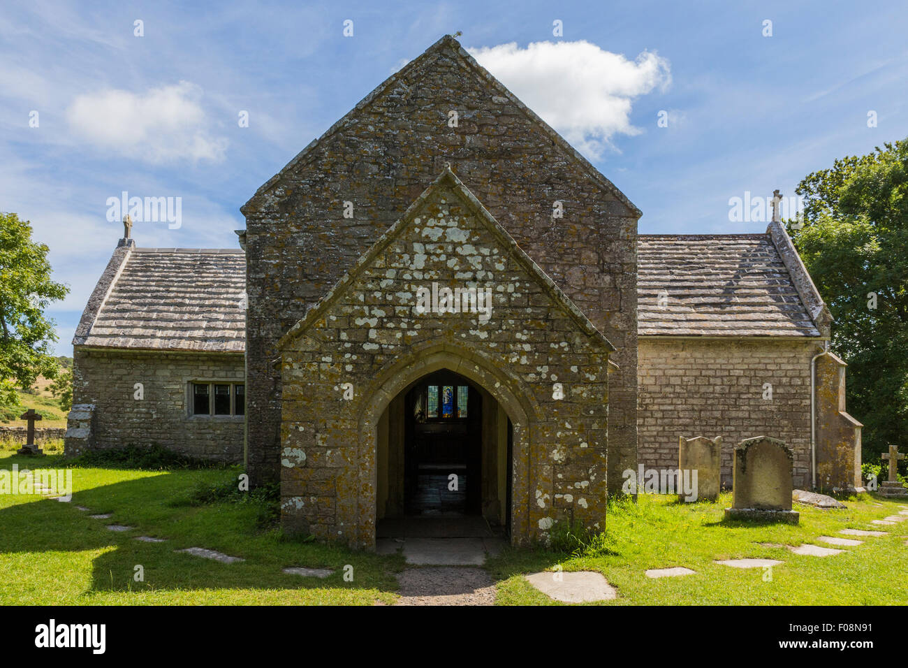 Tyneham l'église St Mary, à l'île de Purbeck, Dorset, Angleterre, Royaume-Uni Banque D'Images