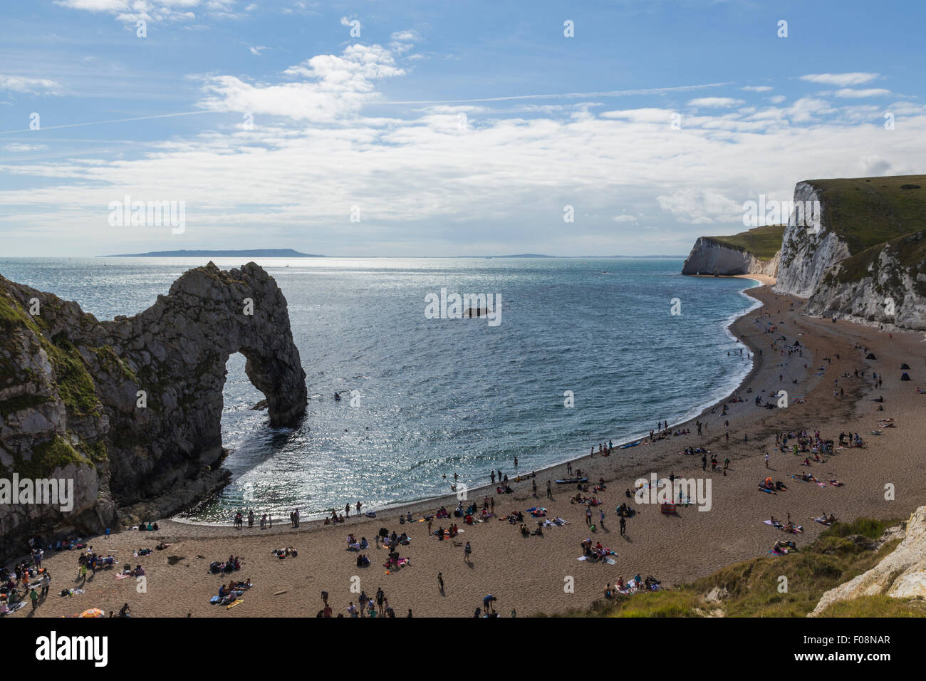 Durdle door et bat's Head, District de Purbeck, Dorset, Angleterre, Royaume-Uni Banque D'Images