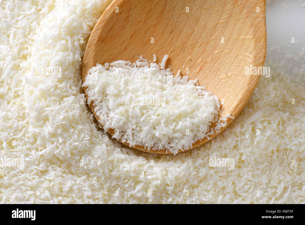 La viande séchée de coco non sucré, râpé Banque D'Images