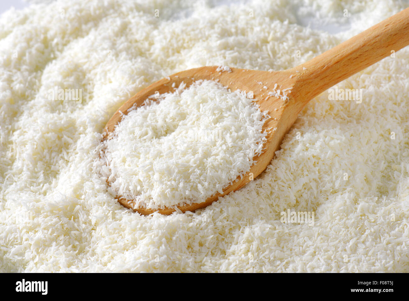 La viande séchée de coco non sucré, râpé Banque D'Images