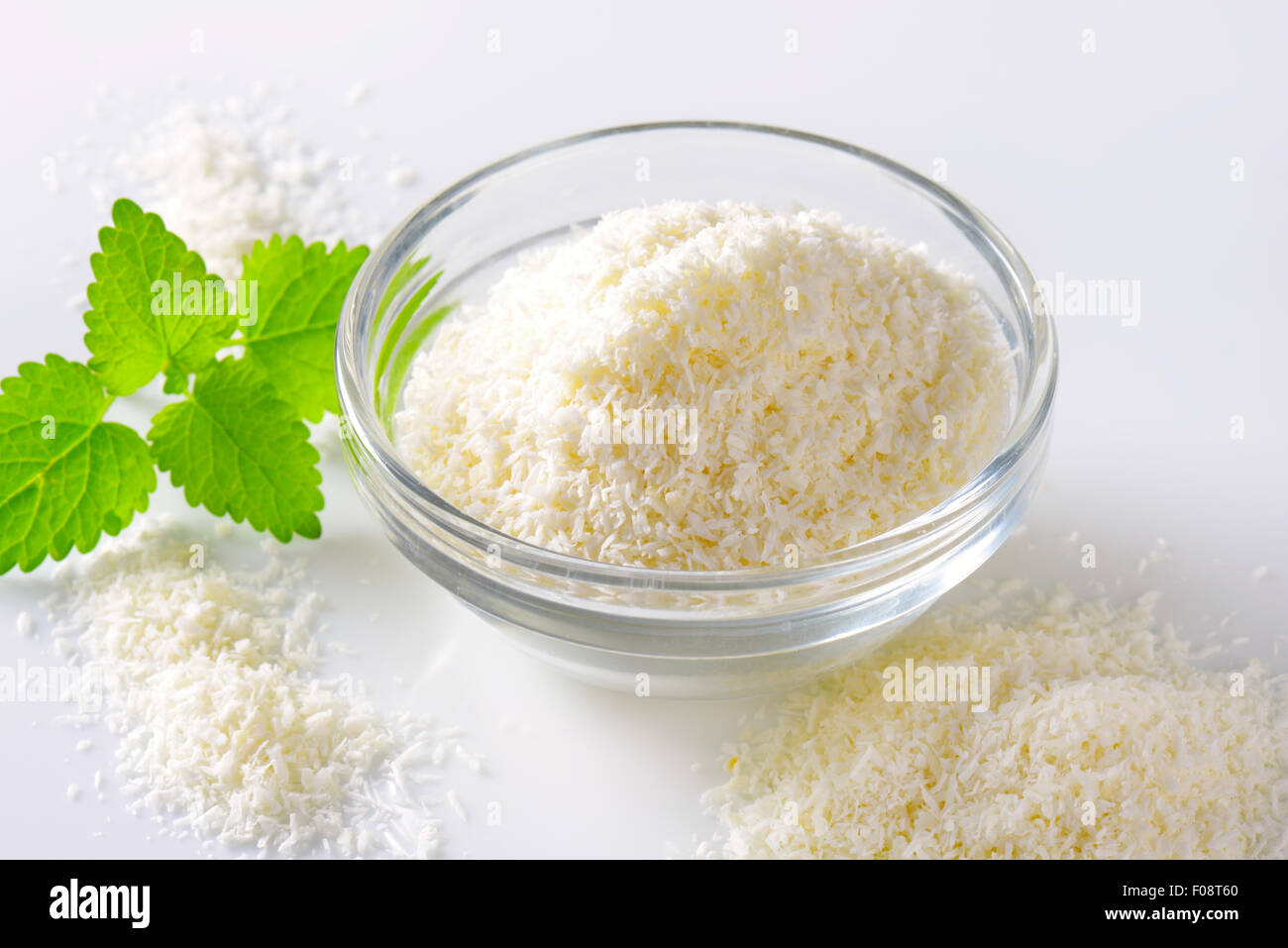 La viande séchée de coco non sucré, râpé Banque D'Images