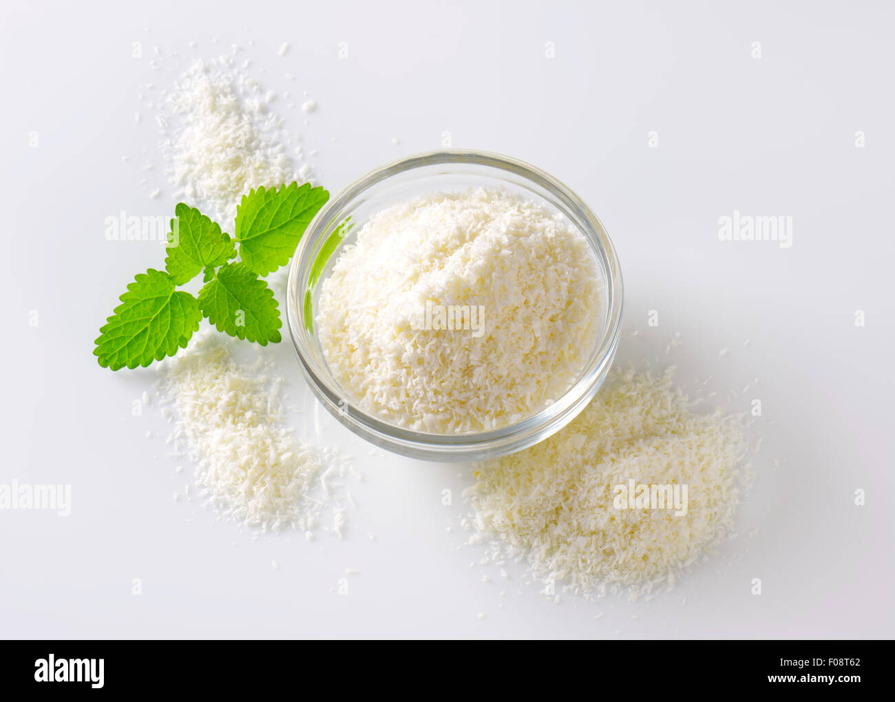 La viande séchée de coco non sucré, râpé Banque D'Images