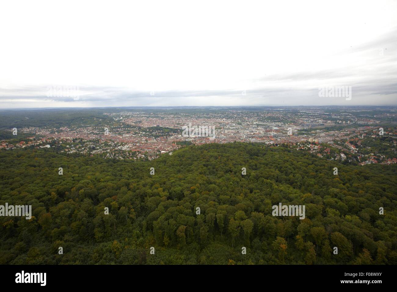 Vue depuis la tour de télévision de Stuttgart, Allemagne Banque D'Images