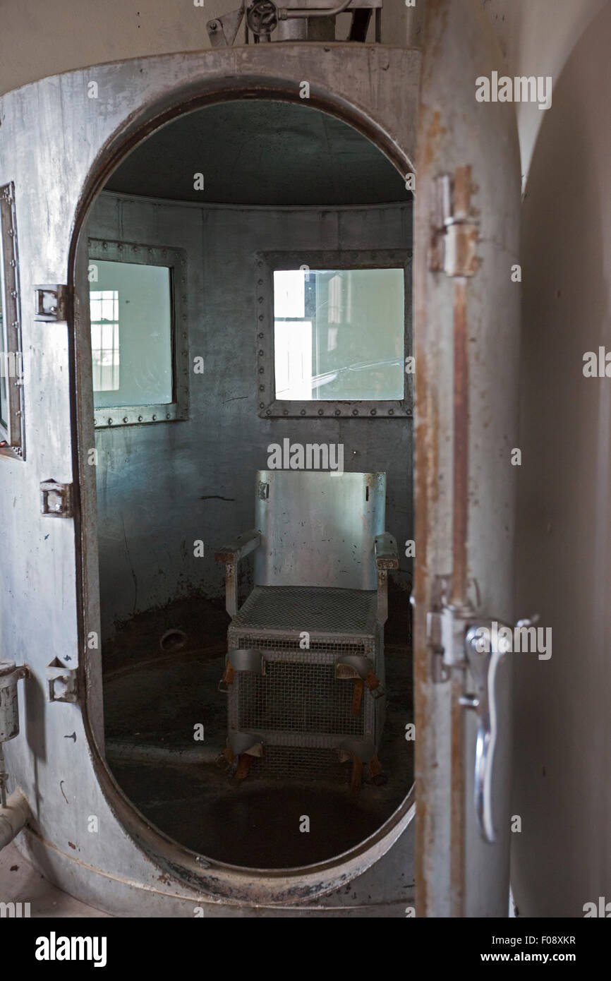 Rawlins, Wyoming - la chambre à gaz à l'ancien pénitencier de l'État du Wyoming. La prison fermée en 1981. Banque D'Images