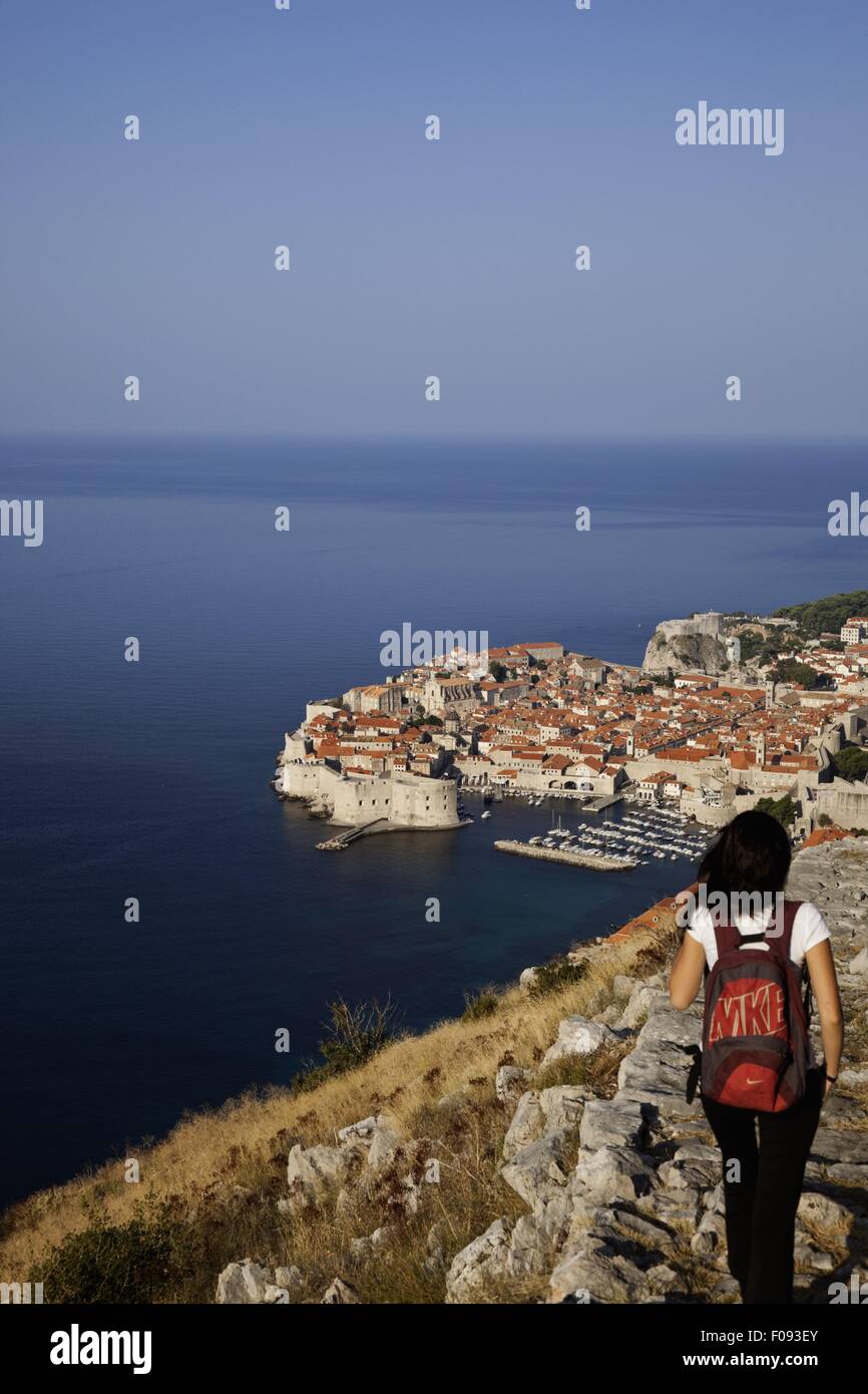 Rues de la région de Dubrovnik, en Dalmatie, Croatie, vue aérienne Banque D'Images