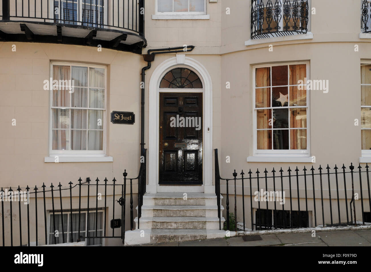 'St. Juste' la chambre à Croft Road, Old Town, Hastings utilisé dans la série TV Foyle's War comme l'accueil de DCS Foyle. Banque D'Images