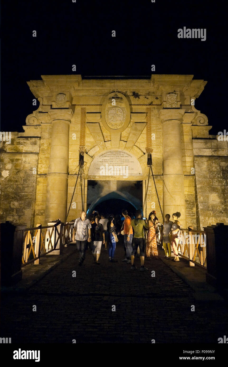 Vue verticale de Fortaleza de San Carlos de la Cabaña de La Havane, Cuba. Banque D'Images