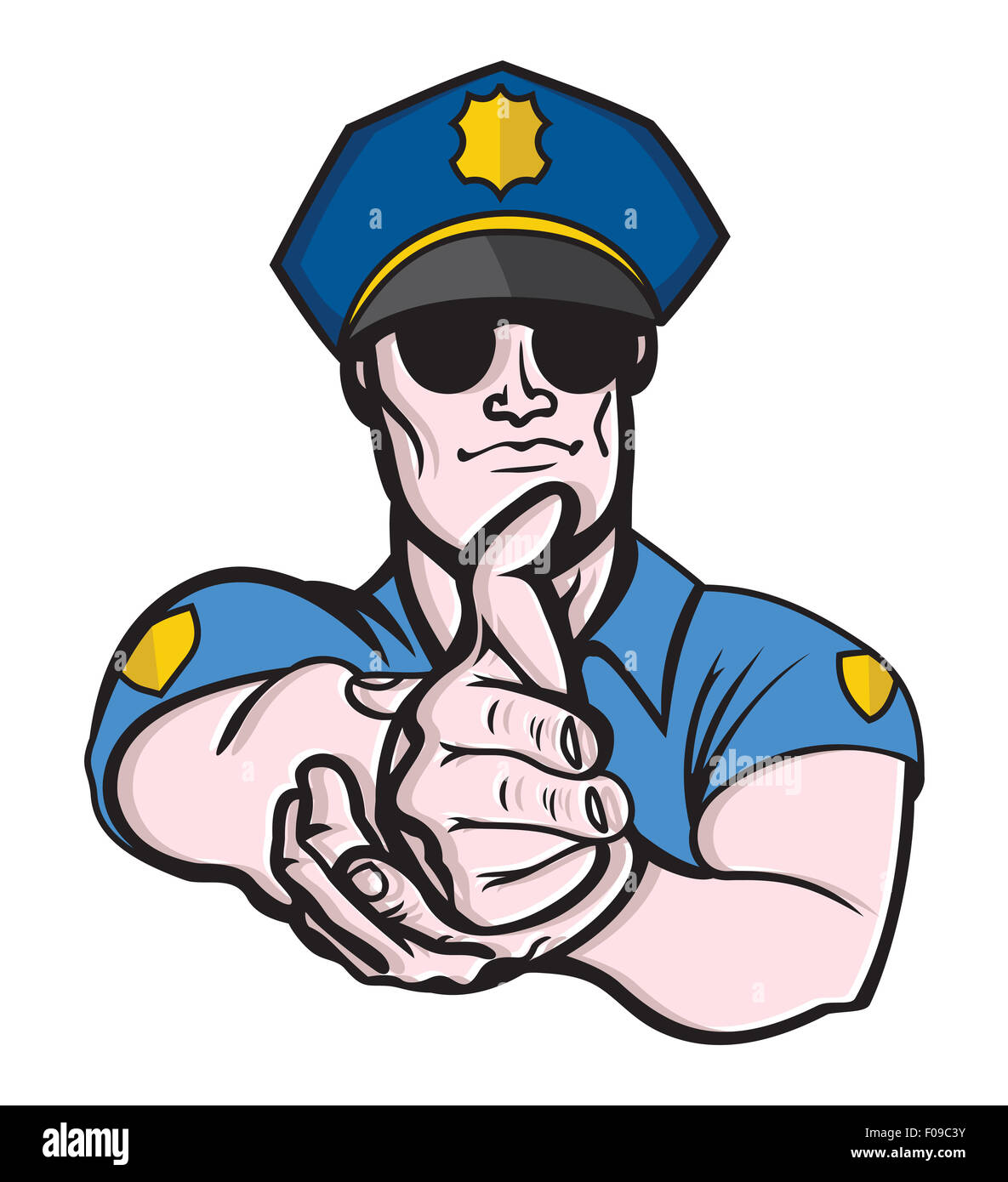 Illustration vecteur de l'agent de police Banque D'Images