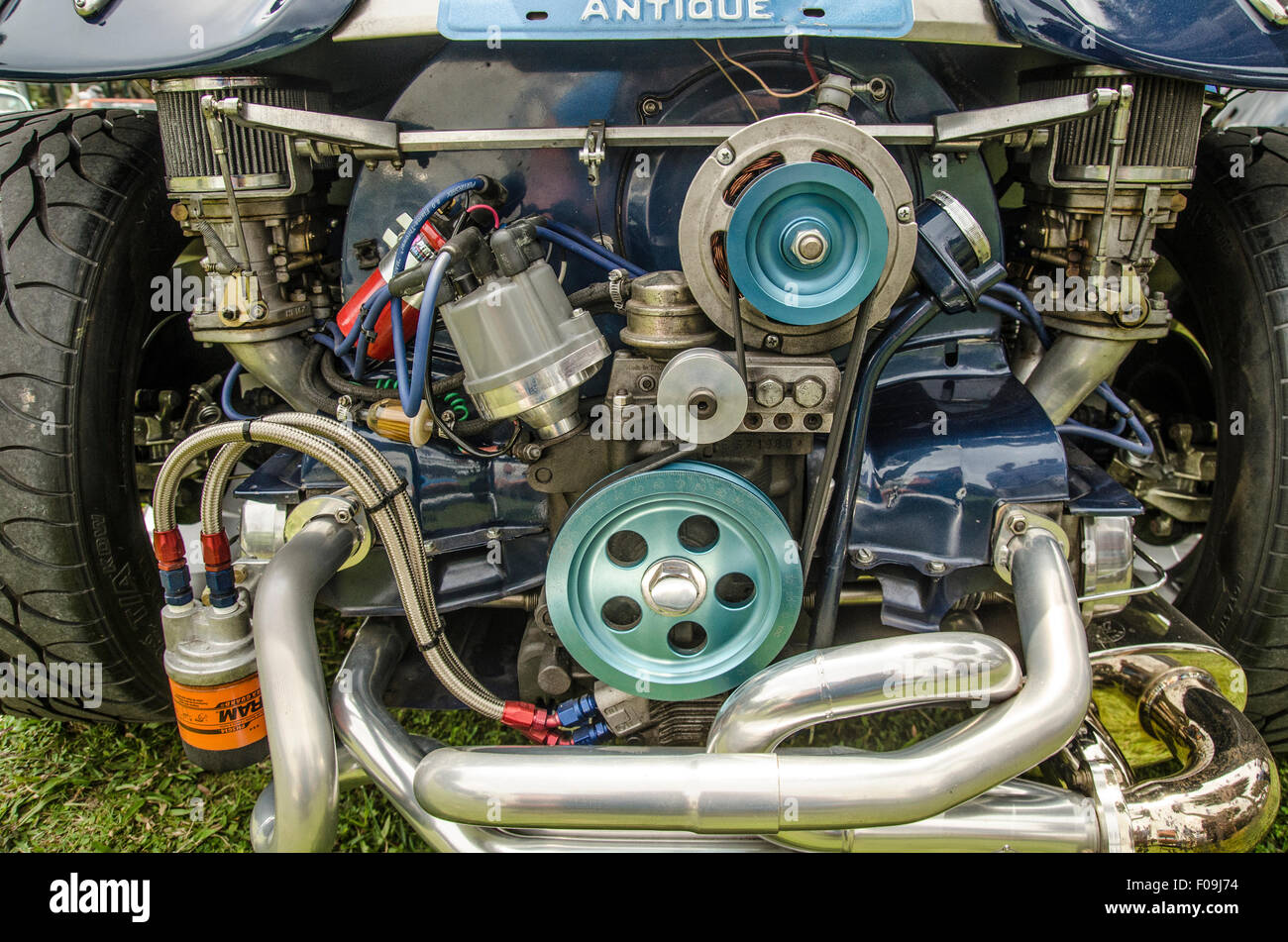 Moteur Volkswagen fermer fermer jusqu'à VW's sur le Skyway Car Show Banque D'Images