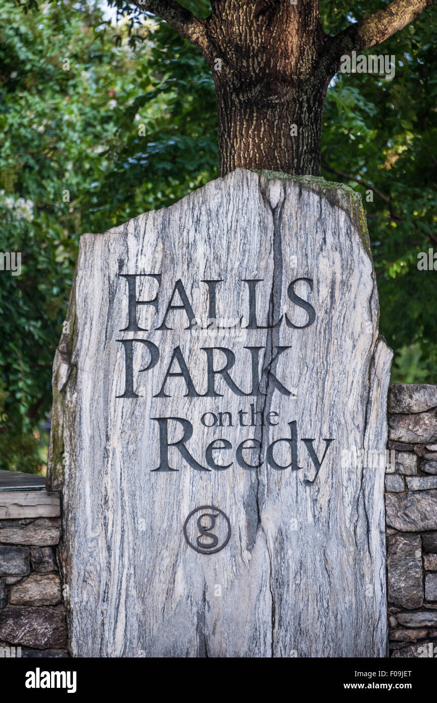 Greenville, Caroline du Sud's urban oasis, Falls Park on the Reedy. USA. Banque D'Images