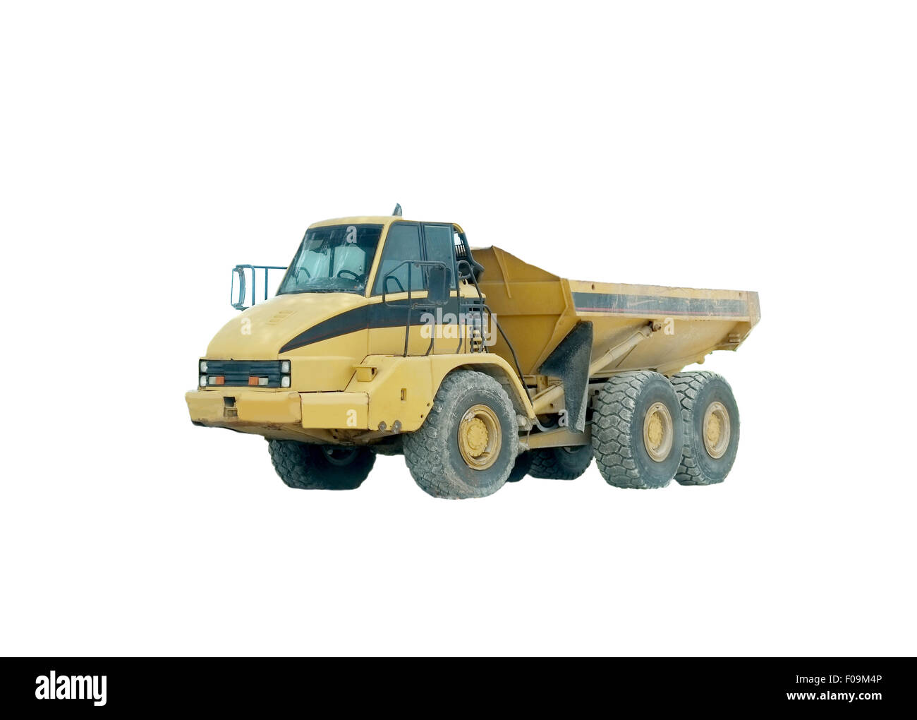 Grand vieux dump truck isolé sur fond blanc Banque D'Images