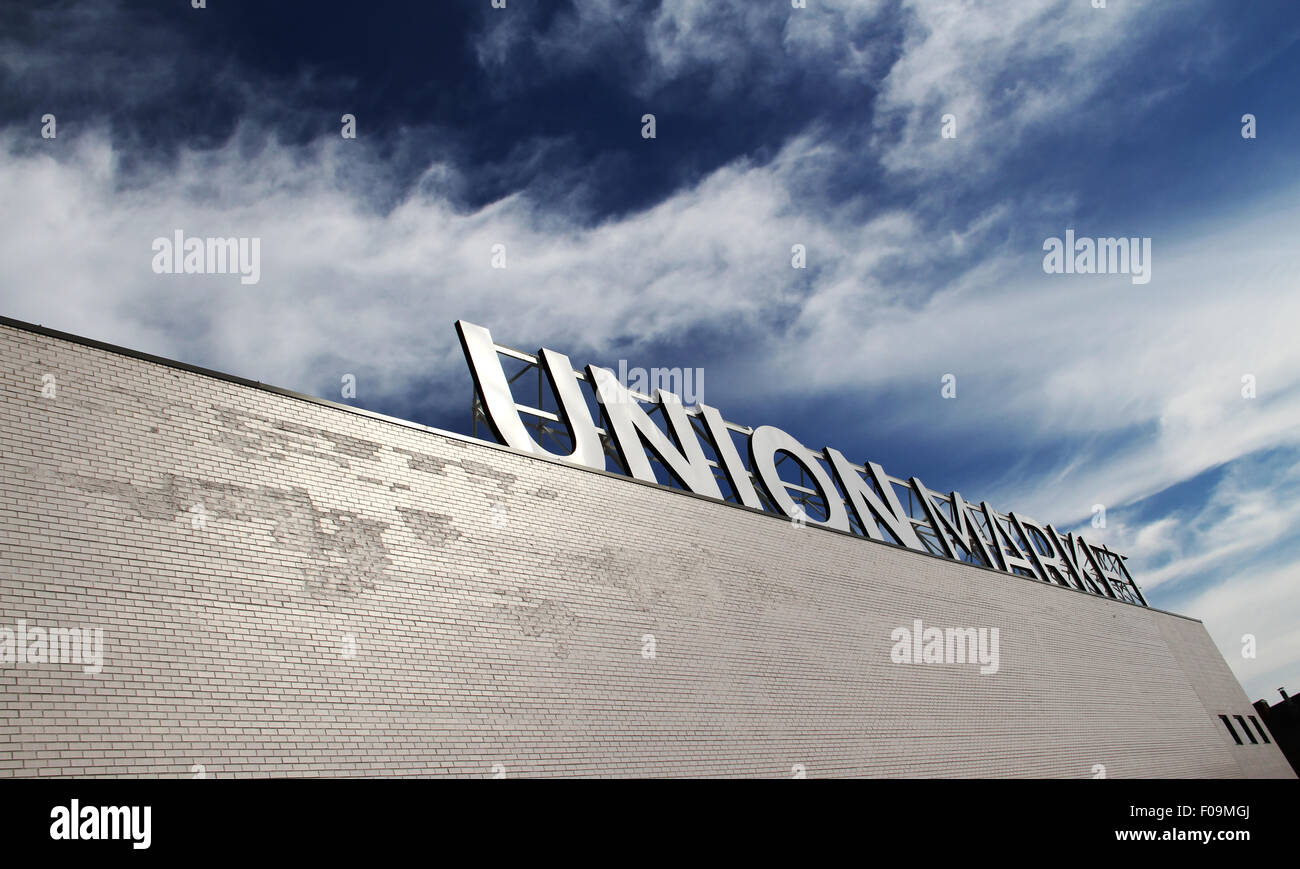 Nouvelle façade du marché de l'Union européenne Banque D'Images