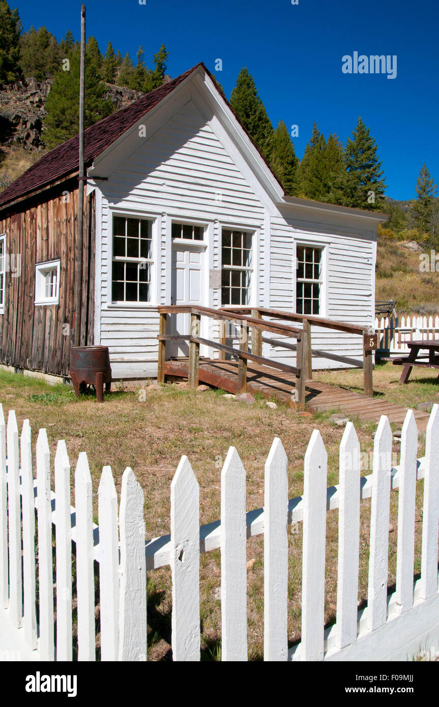 Custer Ghost Town Pfeiffer Residence, terre de la zone historique de La Fourche Yankee, Salmon-Challis National Forest, North Carolina Banque D'Images