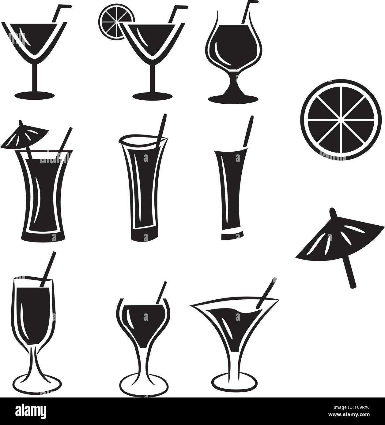 Ensemble de cocktail vector icons Illustration de Vecteur