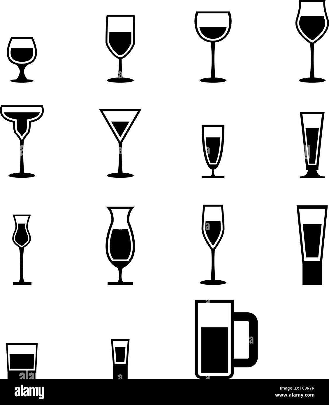 Ensemble d'icônes de silhouette avec de l'eau, vecteur Illustration de Vecteur