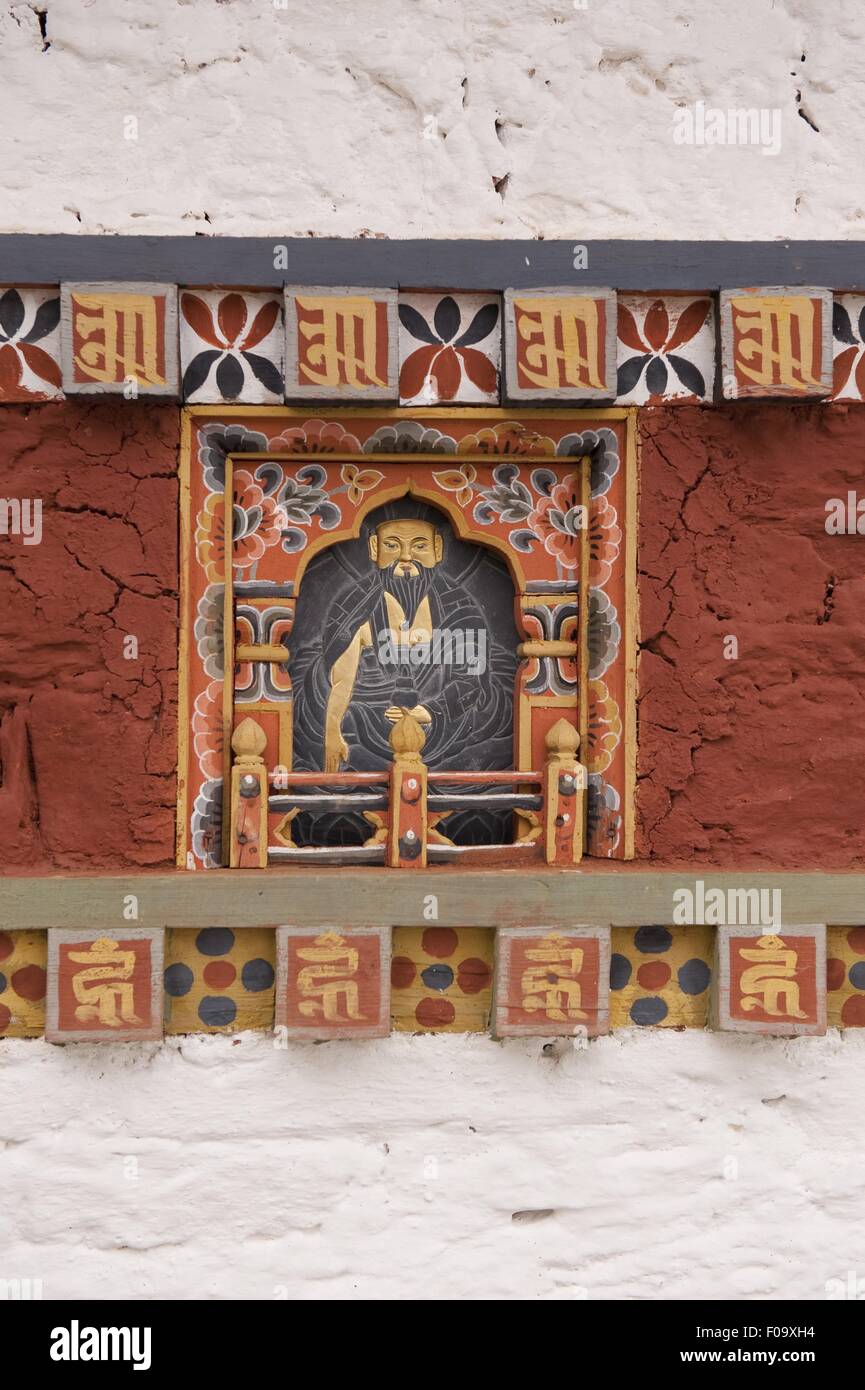 Peinture murale à Thimpu, Bhoutan Banque D'Images