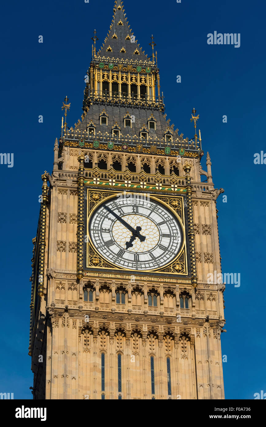 Big Ben tour de l'horloge du Palais de Westminster, London UK Banque D'Images