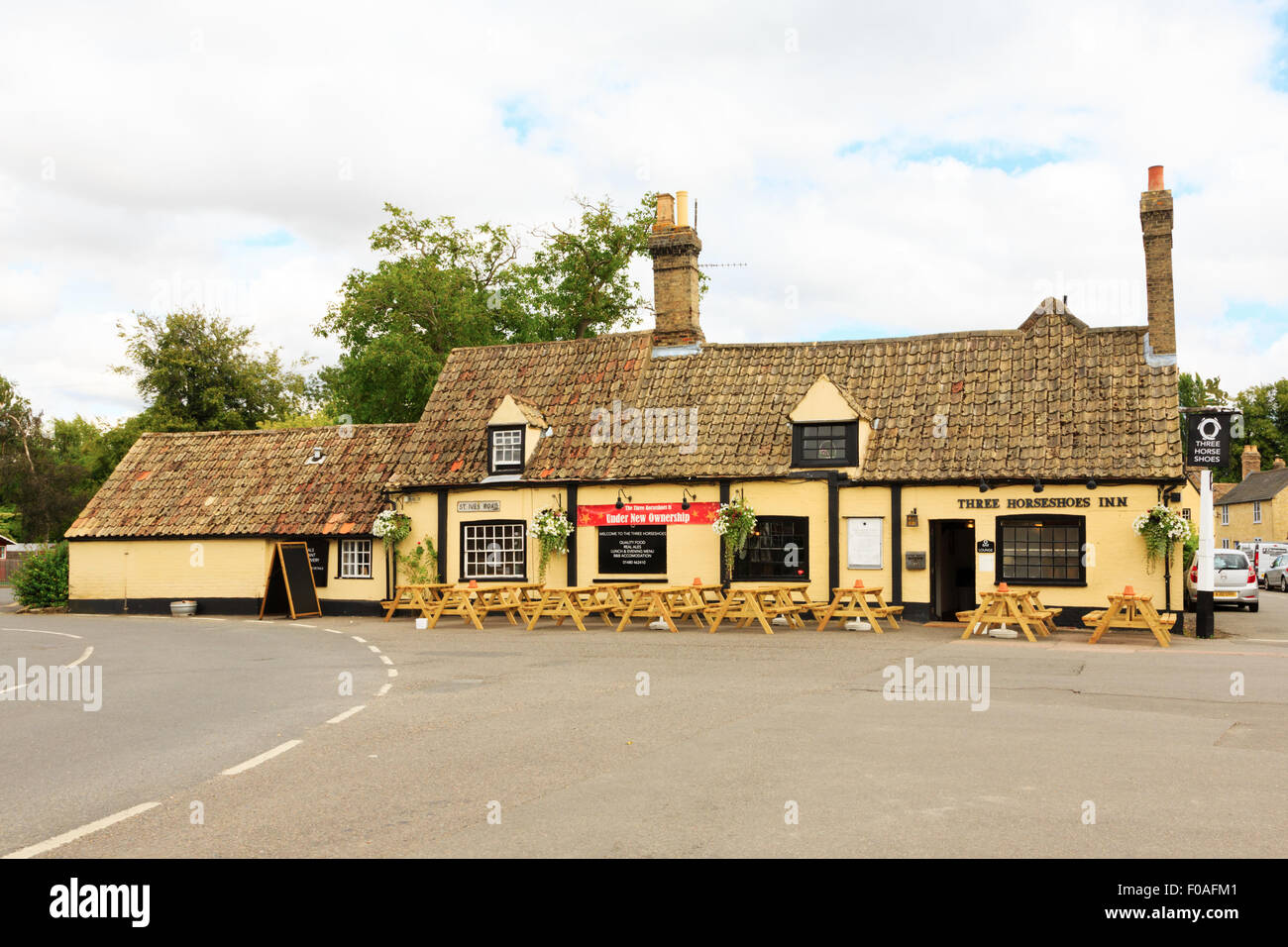 Three Horseshoes Inn, Houghton avec Wyton, Huntingdon, Cambs Banque D'Images