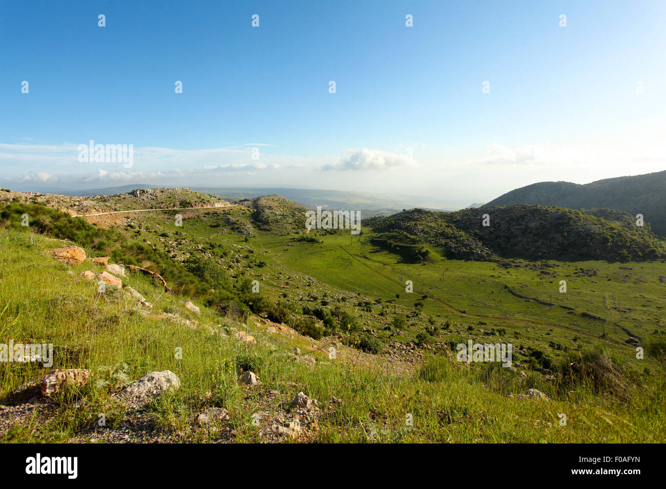 Paysage du plateau du Golan Banque D'Images