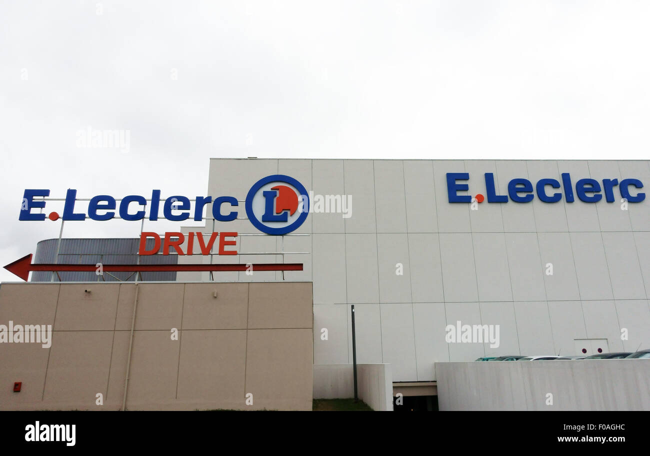 De la Direction générale de la chaîne de supermarchés française E Leclerc, France Banque D'Images