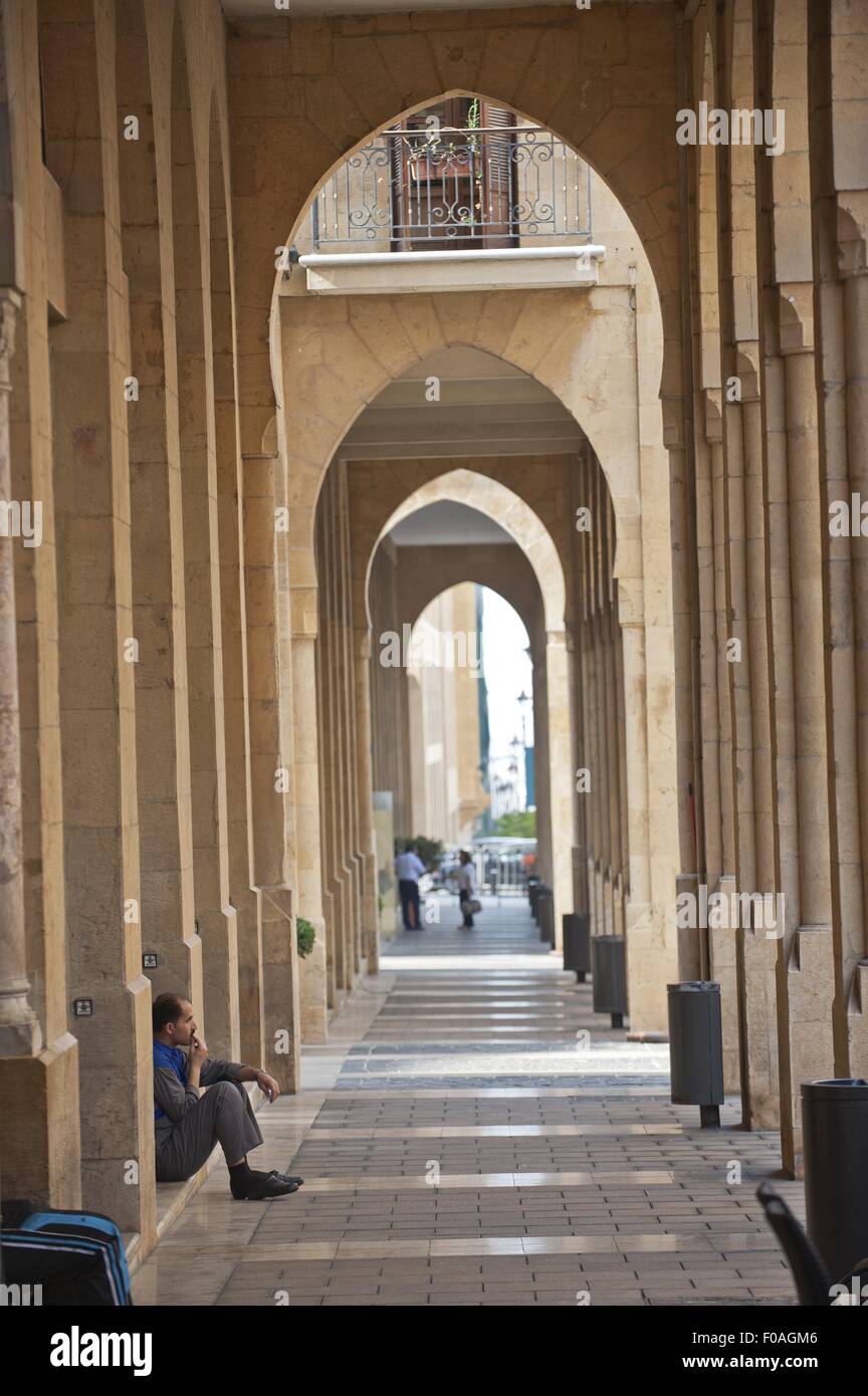 Arcades à l'intérieur de la vieille ville en Beirurt, Liban Banque D'Images