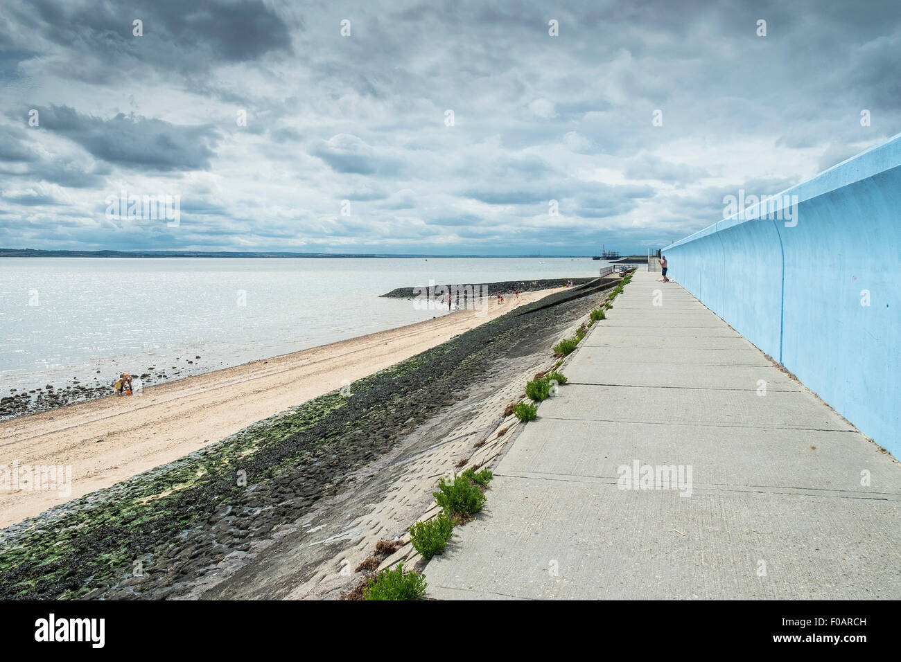 Southend - l'ouvrage de défense contre les inondations à Southend-on-Sea, Essex Banque D'Images