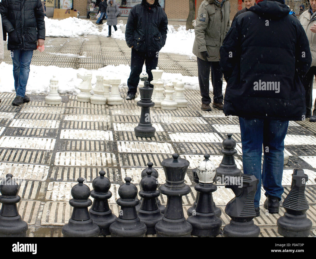 Street Chess est l'un des populaires coutume locale à Sarajevo, Bosnie-Herzégovine Banque D'Images