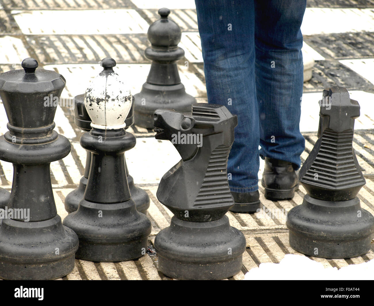 Street Chess est l'un des populaires coutume locale à Sarajevo, Bosnie-Herzégovine Banque D'Images