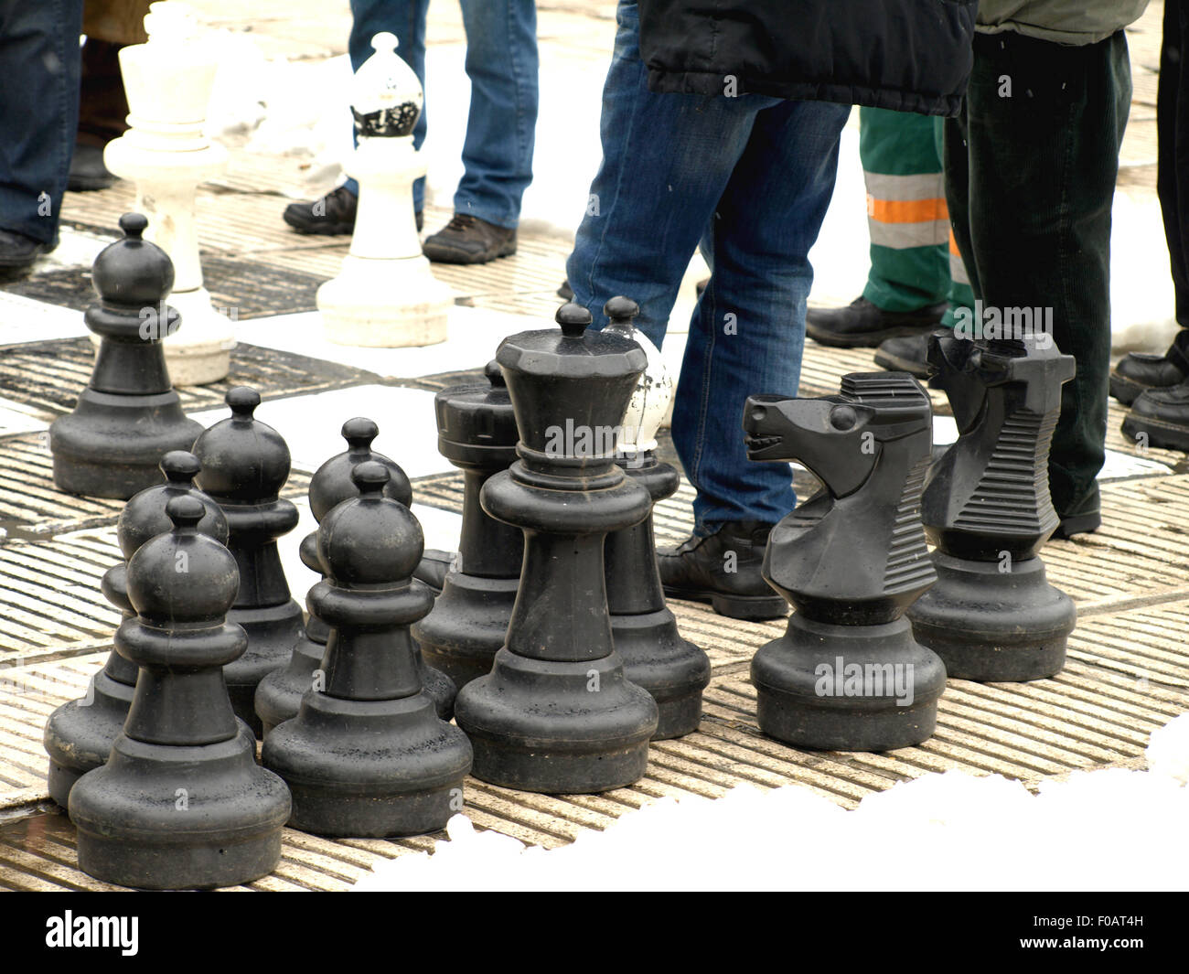 Street Chess est l'un des populaires coutume locale à Sarajevo, Bosnie-Herzégovine Banque D'Images