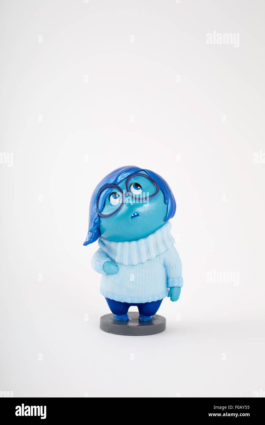 Le Disney's Inside Out Film personnages tristesse triste Banque D'Images