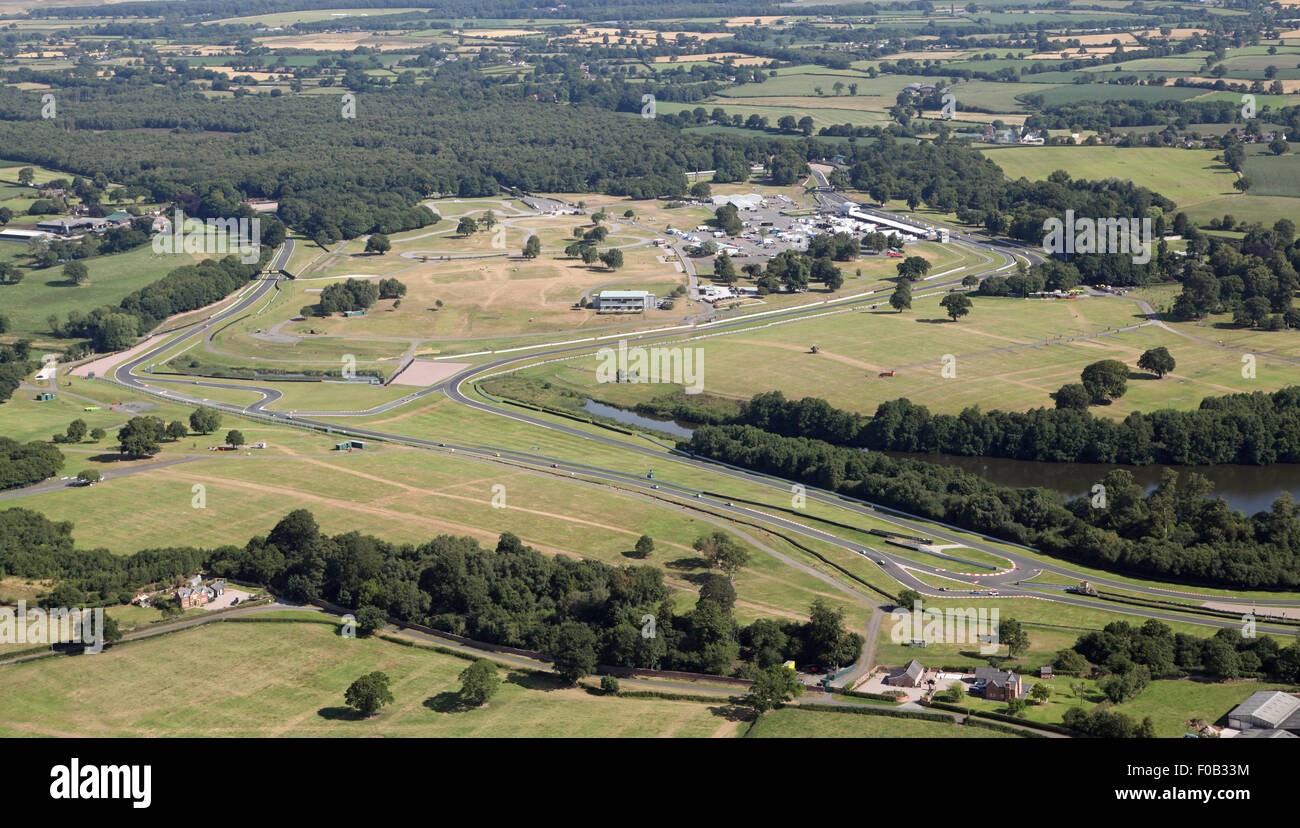 Vue aérienne de la piste de course de voiture Oulton Park circuit dans Cheshire, Royaume-Uni Banque D'Images