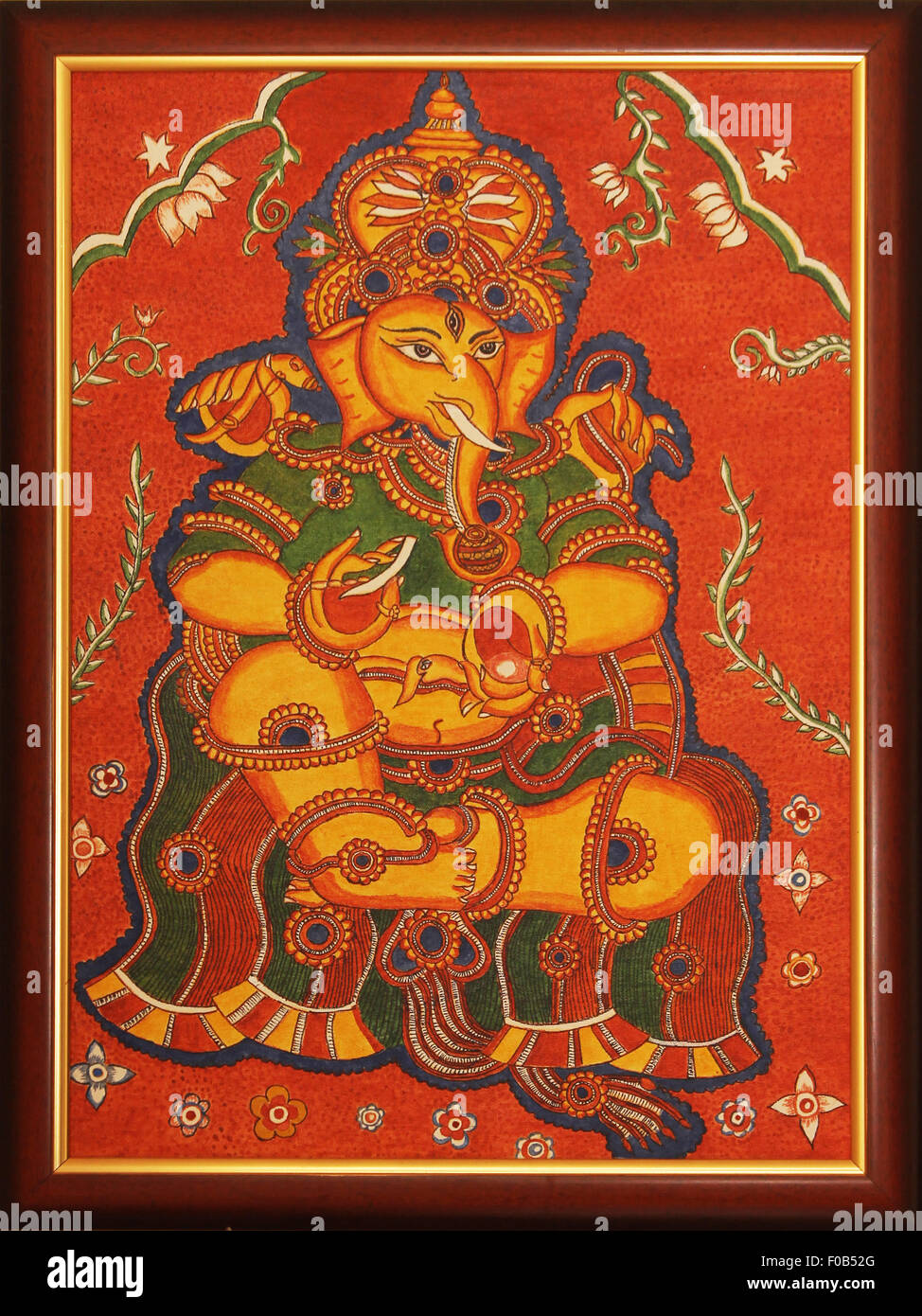 La peinture murale de Lord Ganesh sur toile Banque D'Images