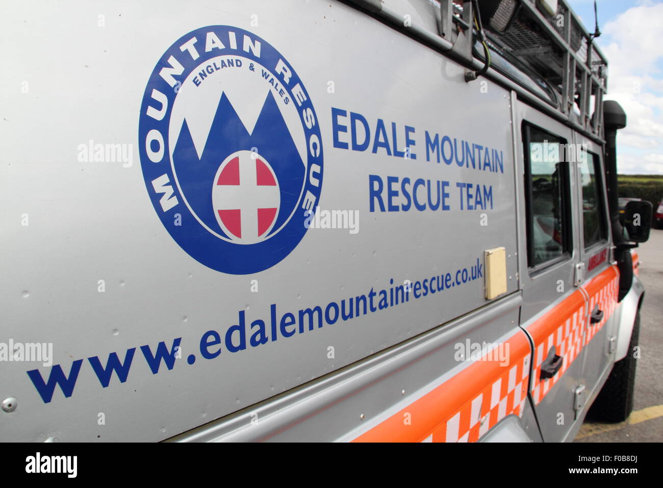Edale Mountain Rescue Team véhicule, Derbyshire, Angleterre, Royaume-Uni Banque D'Images