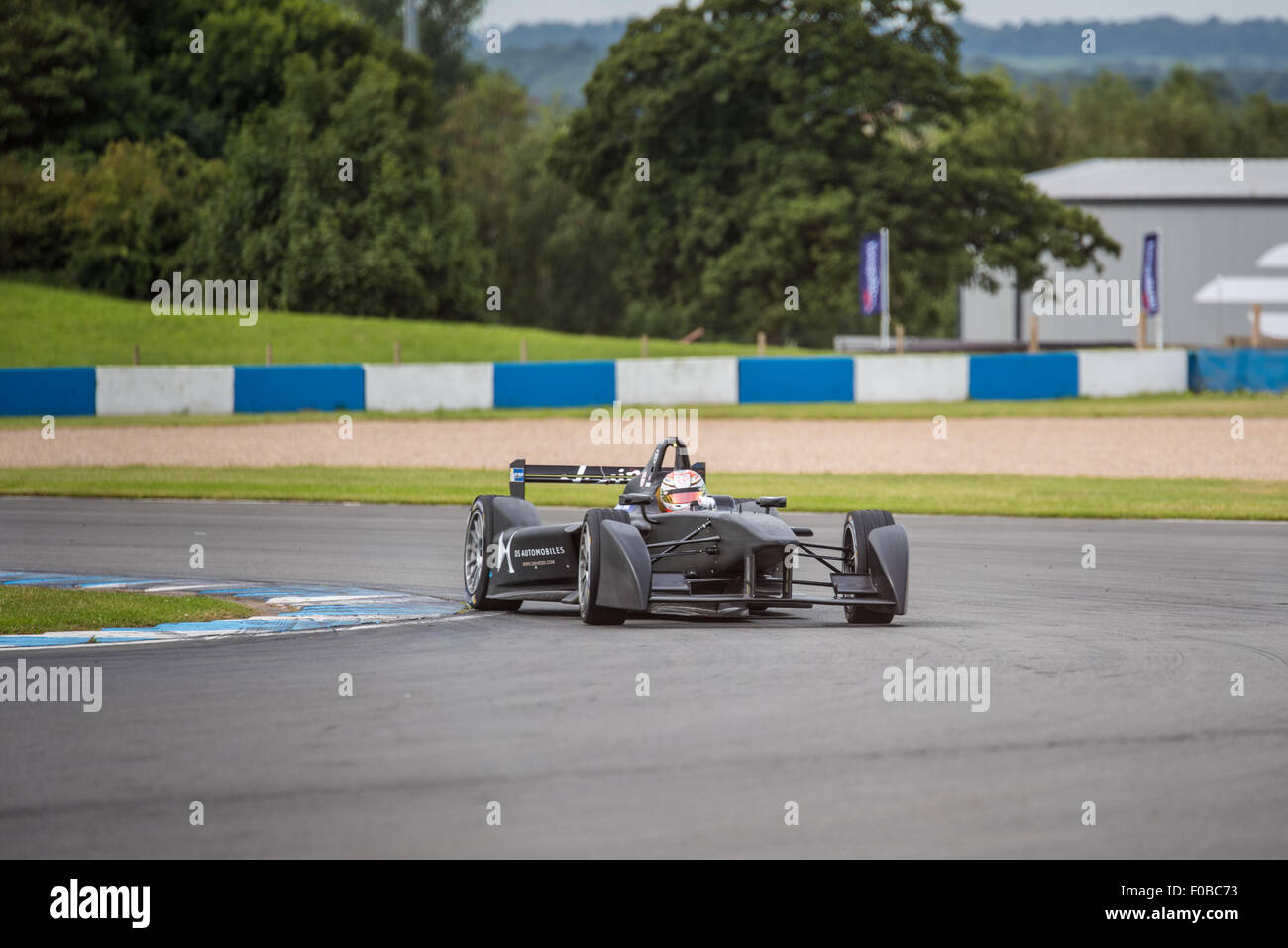 Formule E Electric Voitures de course à Donington Essais Raceway Leicestershire Royaume-Uni Août 2015 Banque D'Images