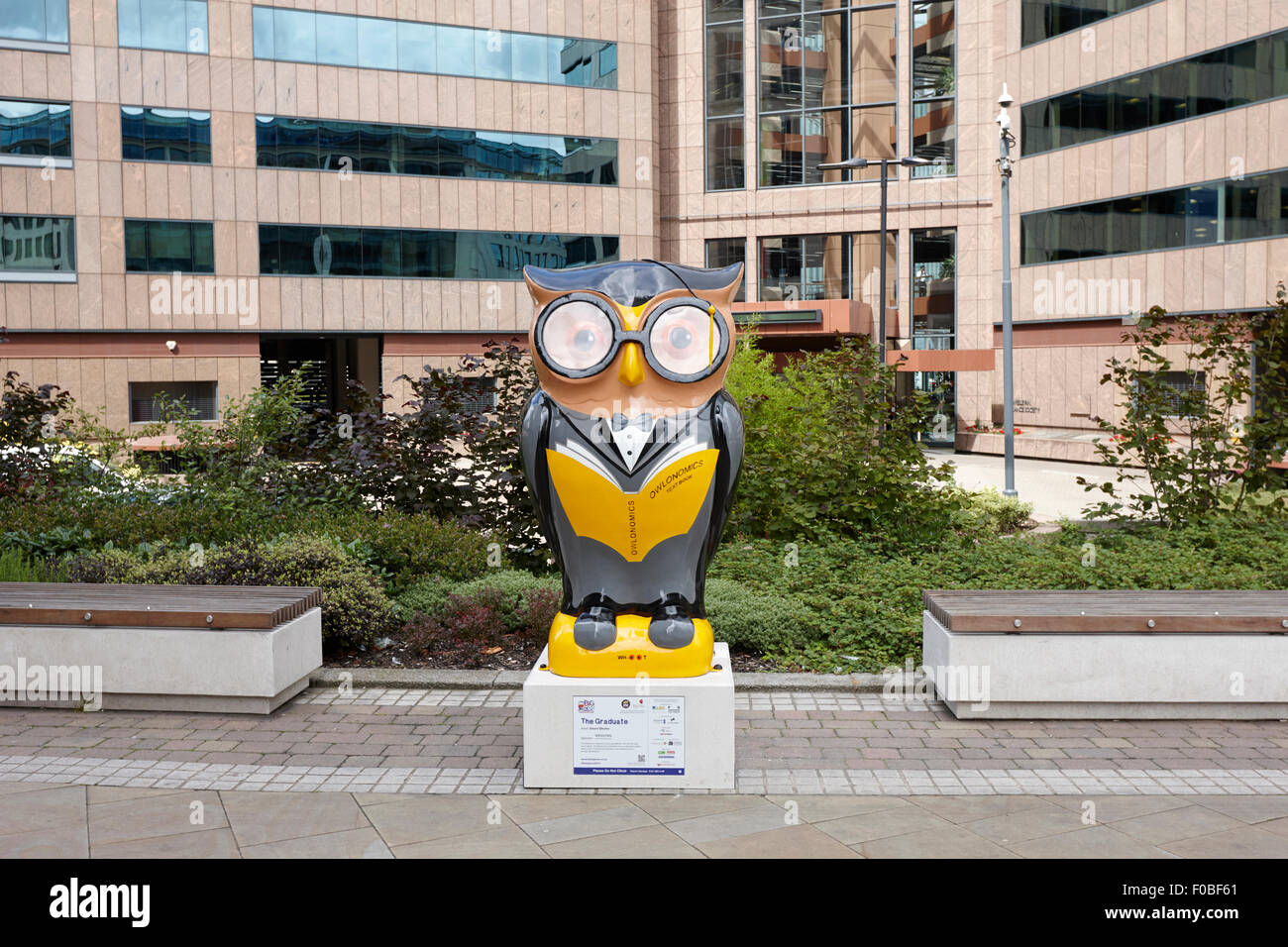 Une partie de la sculpture Owl Hoot gros trail à Birmingham UK Banque D'Images
