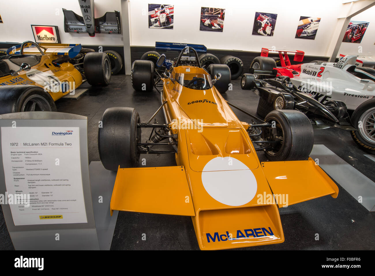 1972 Mclaren M21 voiture formule deux exposés au musée de Donington Park Raceway Leicestershire, Angleterre, Royaume-Uni Banque D'Images