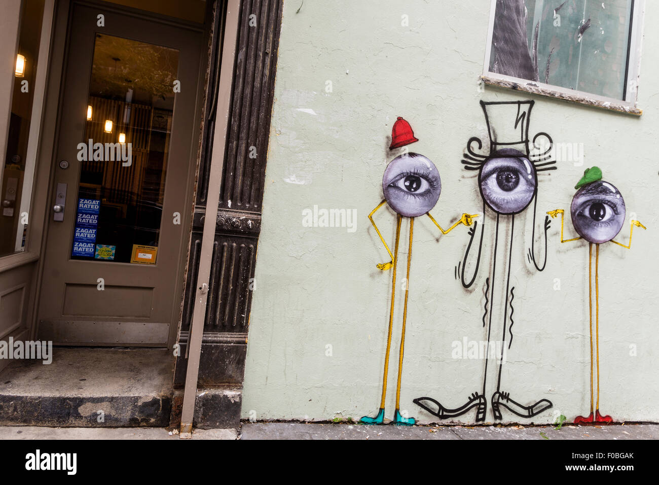 New York, NY 11 Août 2015 - fresque sur un mur de Soho par artiste de rue JR ©Stacy Walsh Rosenstock Banque D'Images
