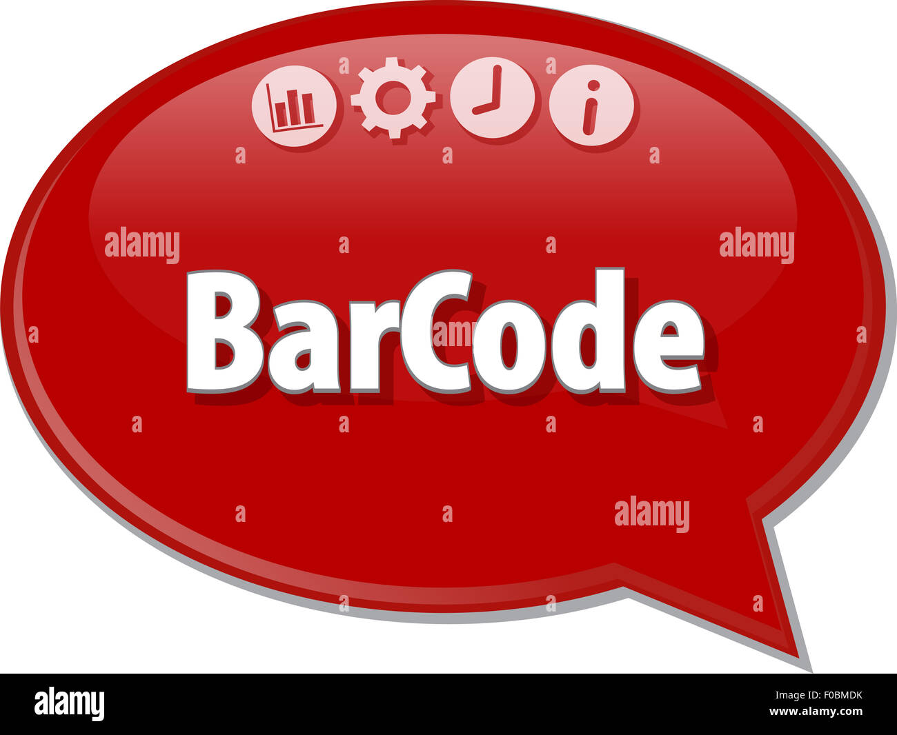 Bulle de dialogue Code barre code barre disant à long terme Photo Stock ...