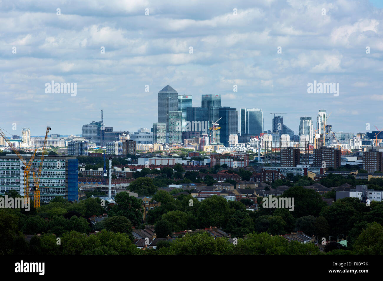 Toits de Londres à Canary Wharf Banque D'Images